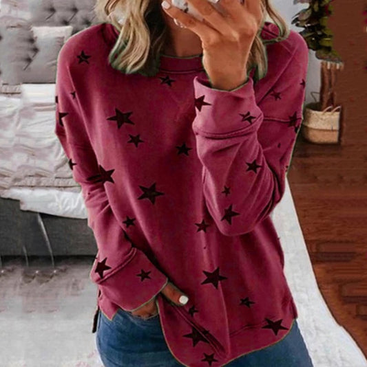 Star print stitching Long-Sleeve