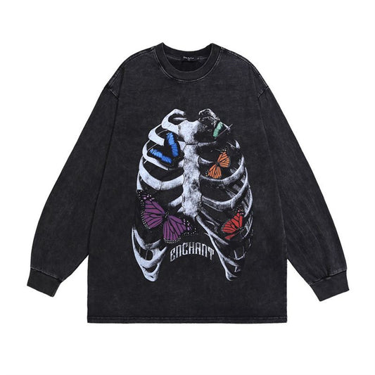 Butterfly Bone Print Long Sleeve