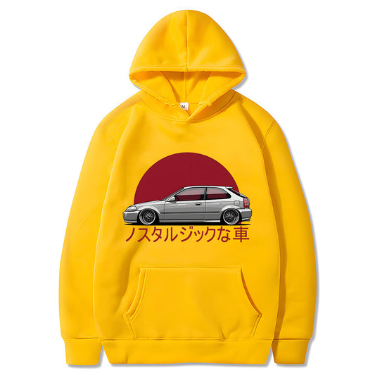 Car Hoodie Honda Civic Hatch Jdm Comic Printing